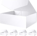 19.2x15.8x7 Inches, 5 Extra Large Gift Boxes with Lids, Groomsmen Proposal Boxes with Magnetic Closure, Bridesmaid Proposal Boxes, Giant Gift Boxes for Clothes and Large Gifts (Glossy White)