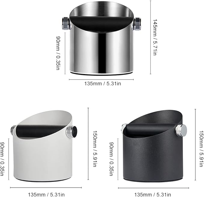 Espresso Knock Box, Large Capacity & Non-Slip Base Coffee Knock Box, Barista Tools, Espresso Machine Accessories (Silver)