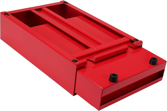 Large Size Espresso Coffee Knock Box Drawer, Stainless Steel Pull-Out Style Coffee Grounds Powder Container Bin for Cafes Restaurant Home Bar, 14.96 x 10.03 x 3.93 inch (Red)