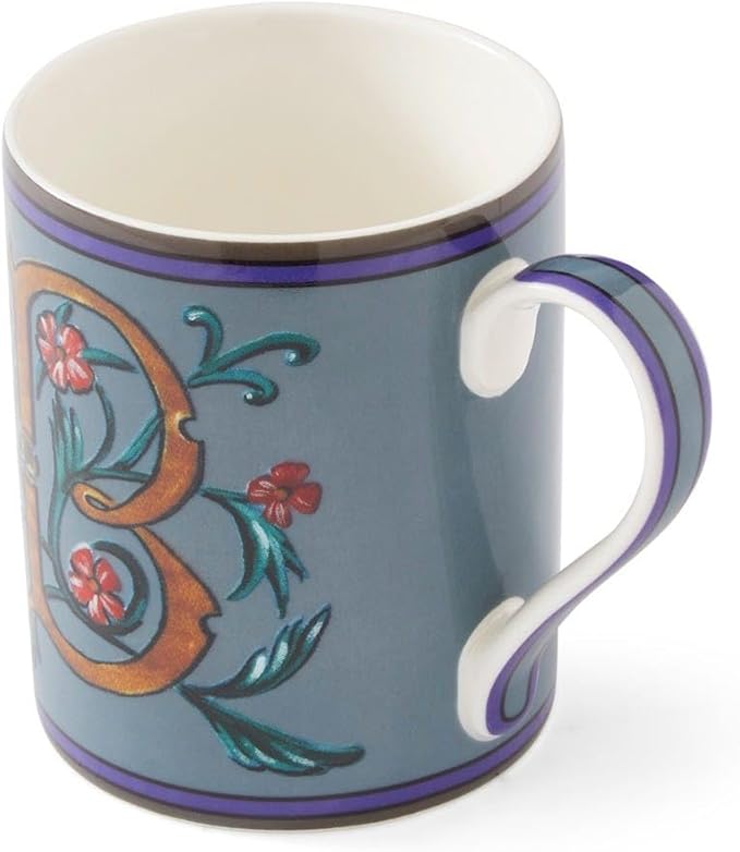 Spode Kit Kemp 12oz Mug in Fine China, B Initial - Custom Coffee Cup for Hot Beverages, Personalized Gift Idea for Her, Him, Friends, Coffee Lovers - Stylish Letter Mug for Daily Use, Dishwasher Safe