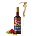 Jimoco® Syrup Pump Dispenser + Torani® Raspberry Syrup, 25.4 oz - Coffee Syrup Pump & Flavoring Bundle