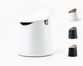 Crema Coffee Products Arc Knock Box | Holds 12–16 Espresso Pucks| Durable,Stain-ResistantBuild withNon-Slip Base|Elegant WalnutPlastic Lid Design| EasyClean-Up &Moisture Control|WhitePlasticLid Finish