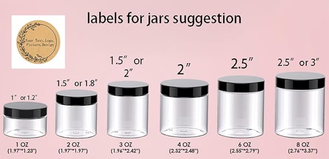 Custom Stickers Kraft Paper Labels Personalized Withe Text, Business Logo Customized Food Jars Labels Bakery Label Sticker Package Favor Canning Circle 100pcs (Style 15)