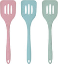 3 Pcs Colorful Silicone Slotted Turner Set, Heat Resistant Non-Scratch Kitchen Spatula Flipper with Comfortable Handle for Non-Stick Cookware