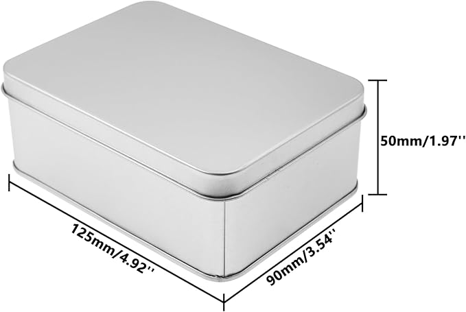 Metal Empty Boxes, Tin Boxes with Lid,Small Silver Tin Boxes,Stackable Organizer Containers,8PCS Storage Tin for Home Outdoor Active Storage Containers