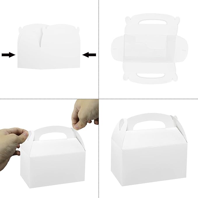 Xxcxpark 24 PCS White Gift Boxes 6.2x3.5x3.5 inches, Party Favor Kraft Paper Gift Packaging Box with Lid for DIY Crafting, Cube, Cupcake, Kraft Present Boxes for Birthday, Wedding