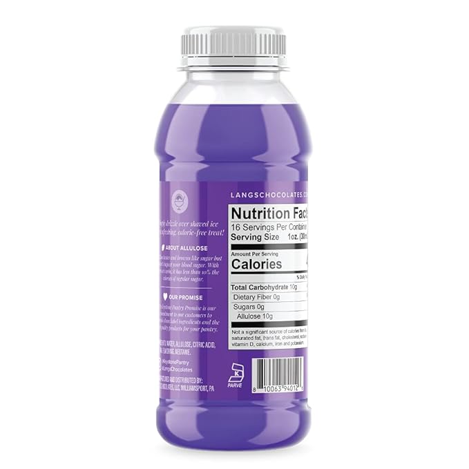 Keystone Pantry Keto Shaved Ice Syrup Grape 2 pack 1 pint bottles Gluten Free Nut Free Allergen Free Dairy Free No added sugar 0 net carbs diabetic friendly