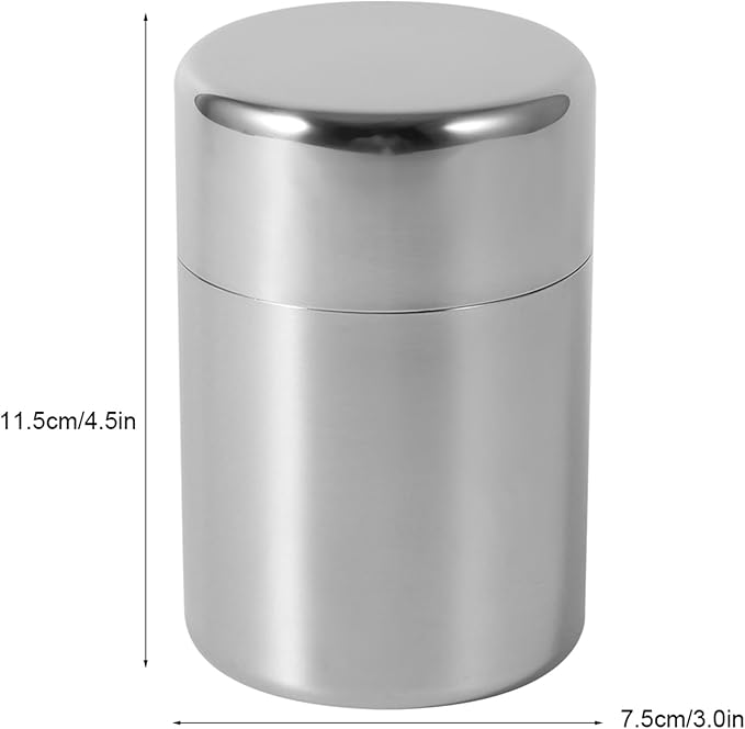 Tea Canister Tin, Loose Leaf Tea Storage, 450ml Tea Bag Holder Organizer, Matcha Stainless Steel Metal Jar with Lid for Kitchen Counter Coffee