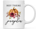 Andaz Press Fall Burgundy Marsala 11oz. Ceramic Coffee Tea Mug, Hey There Pumpkin, 1-Pack, Pumpkin Floral Graphic, Birthday, Friend, Family, Coworker, Autumn Season, Festive Holiday Ideas