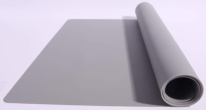 Extra Large Mulitpurpose Silicone Placemat,Countertop Protector, Kitchen Counter Mat, Table Mat, Heat Resistant, Washable, Non Slip ...… (Gray -1PCS, 27.6x19.6 inch)