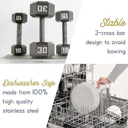 Ultra Cuisine Heavy Duty 100% Stainless Steel Cooling Rack for Cooking and Baking - Baking Rack & Wire Cooling Rack - Fits Quarter and Jelly Roll Sheet Pans - 8.5''x 12''' and 10''x14.75''