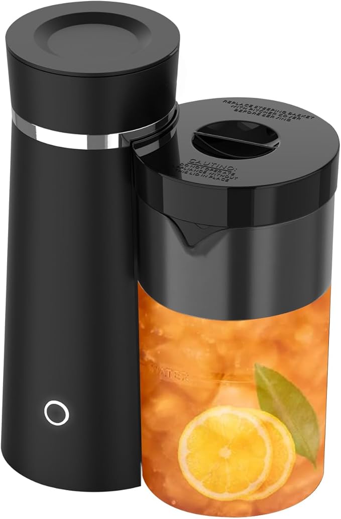 Iced Tea Maker and Iced Coffee Maker Brewing System with 2-quart Pitcher, Perfect For Fruit Infused Tea, Lemonade, Flavored Water (Black)
