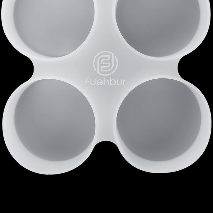 【300+ Design Optional】 Fuehbur 4 inch 4-Circles Car Freshie Mold, Four-Circle Round in 4 Cavity Silicone Soap Resin Molds, Super-Large Mould