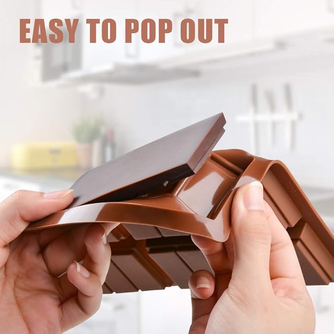 4-PACK Chocolate Bar Molds - Silicone Break Apart Protein and Engery Bar Candy Chocolate Molds