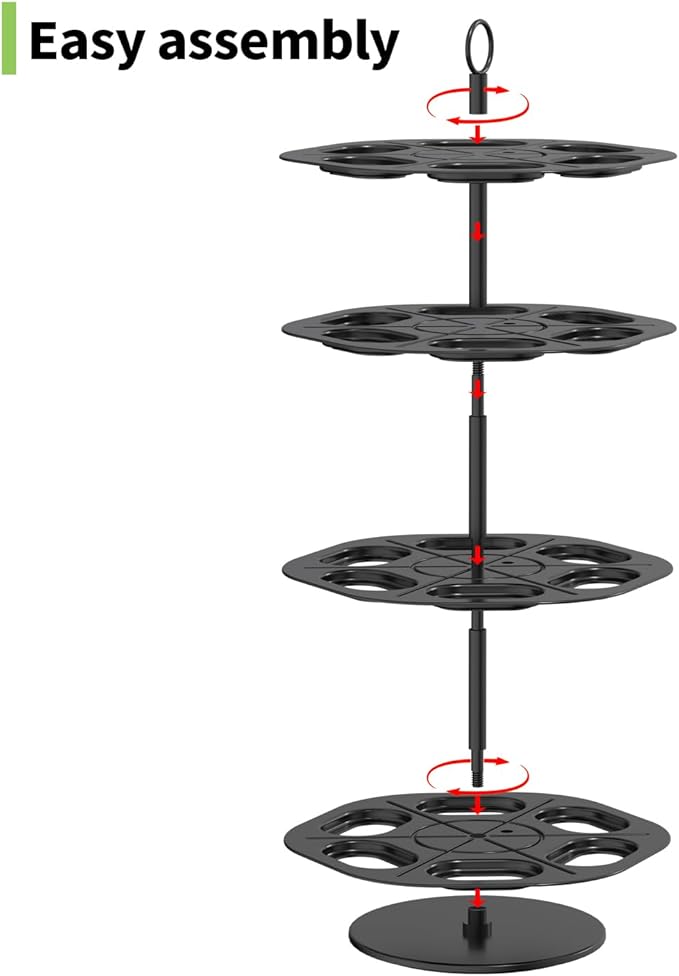 Flavor Pods Storage Holder, Turntable 360° 4-tier Flavored Water Drops Organiser, Compatible with Ninja Thirsti Drink System, Space-Saving Design, Easy to Access,Holds 24 Flavor Pods