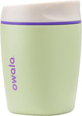Owala SmoothSip Insulated Stainless Steel Coffee Tumbler, Reusable Iced Coffee Cup, Hot Coffee Travel Mug, Perfect for Cappuccino, BPA Free, 10 oz, Green (Hip Cactus)