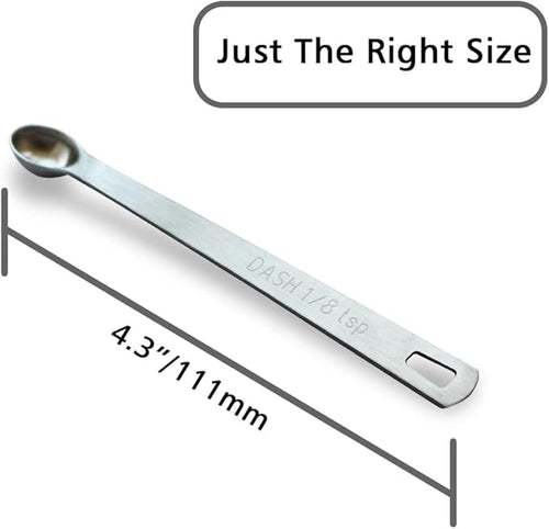 3PCS 1/8 Teaspoon(1/8tsp, 0.625 ml, Dash) Single Tiny Measuring Spoon, Small Individual Stainless Steel Measure Spoons Only