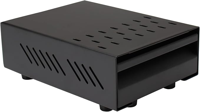 Espresso Knock Box Drawer, Stainless Steel Coffee Ground Container with Removable Rubber Knocking Bar, 9.84 x 7.08 x 3.34 inch (Black)