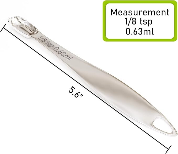 1PCS 1/8Teaspoon (0.63ml) Single Measuring Spoon, Individual Stainless Steel Long Handle Measure Tablespoon Only