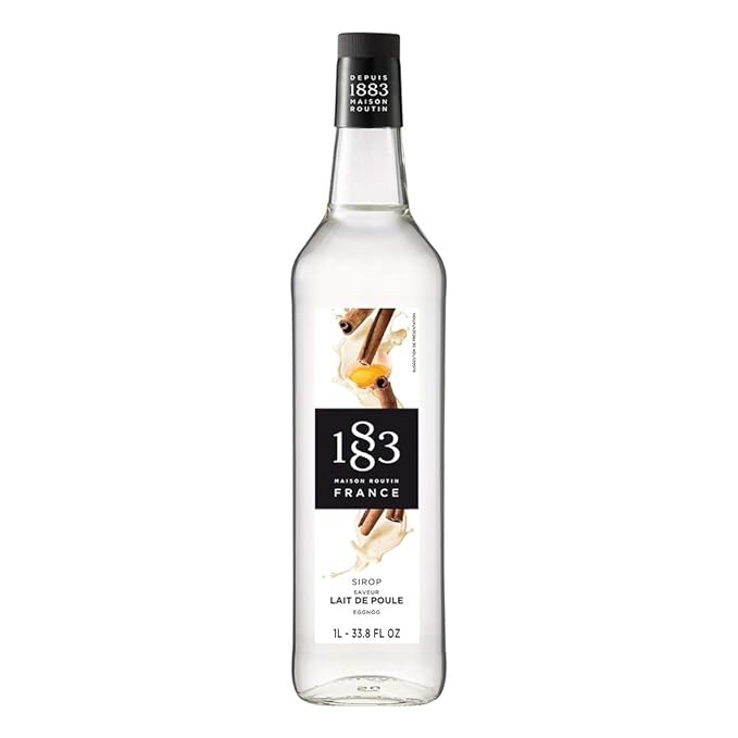 1883 Eggnog Syrup for Drinks, Made in France, 1 Liter Glass Bottle