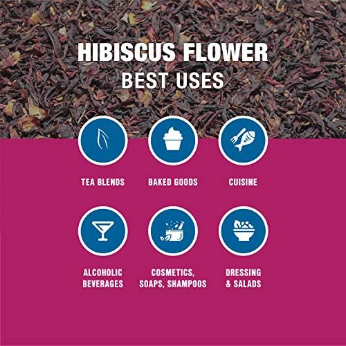 Tiesta Tea - 3lb Hibiscus Flowers, Cut & Sifted Loose Tea, 3lb,1360g, Bulk Resealable Bag, Raw Hibiscus Flower, Agua Fresca, Flor de Jamaica, Baked Goods, Dressings, Jams, Soaps & More, 3-Pack