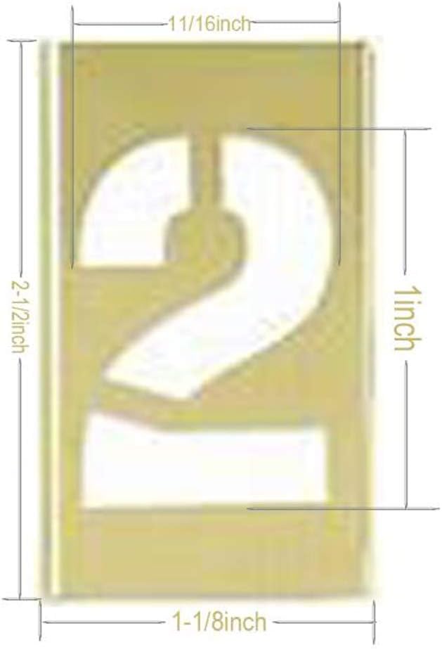 Deezio 1 Inch Brass Stencil Kit, Numbers and Punctuations Number Stencil - 15 Piece Set