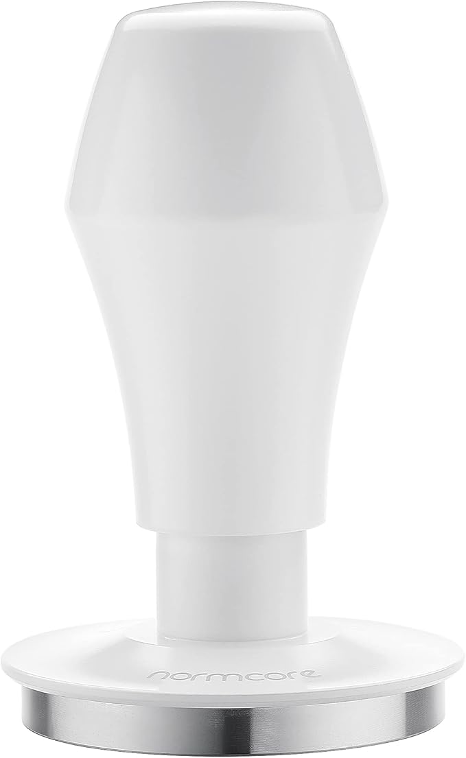 Normcore 58mm Espresso Coffee Tamper V4.1, Spring Loaded Tamper with 15lb/25lb/30lb Interchangeable Springs, Fit All Default 58mm Espresso Baskets, Not Specified to 58.5mm, White