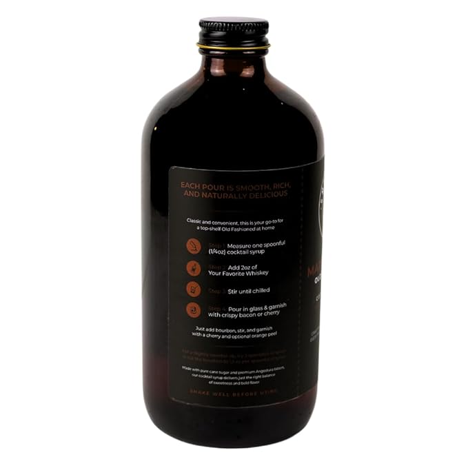 Smokeshow Cocktail Syrup - 64 Servings (16 oz, Old Fashioned Maple Bacon)
