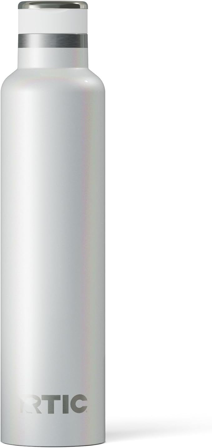 RTIC 26oz Journey Bottle Metal Stainless Steel Vacuum Insulated, BPA Free, Reusable, for Water, Hot and Cold Drinks, Travel, Sports, Camping, White Glitter
