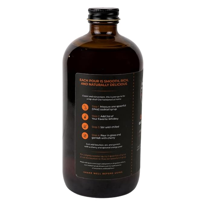 Smokeshow Cocktail Syrup - 64 Servings (16 oz, Orange Old Fashioned)