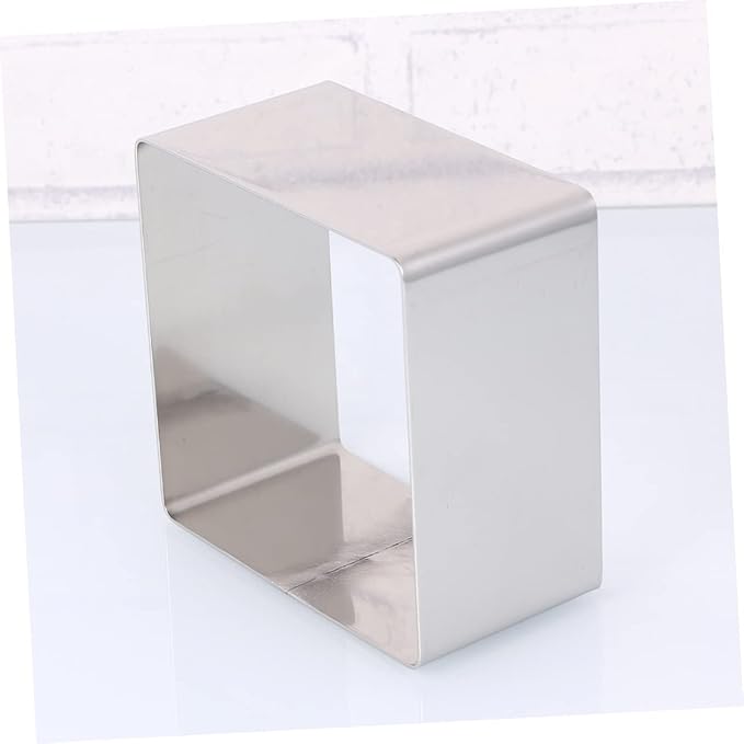 Alipis Square Mousse Mold Mousse Cutter Stainless Steel Cake Ring Cake Mold Metal Pastry Mould Dessert Ring Baking Tool for Home Kitchen DIY Pastry (Silver 5 Inch), 75635NWDON16PLB