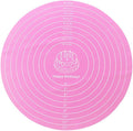 1 Pcs Pink Round Baking Mat, Cake Turntable Mat, Cake Mat Round Silicone Baking Mat, 12 In Cakes Pastry Mat for Cake Turntable Stan
