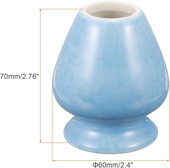 HARFINGTON Ceramic Chasen Stand 70mm Matcha Whisk Holder Teas Set Whisks Stand Traditional Matcha Tea Chasen Holder Tea Set Accessories for Tea Tasting, Cyan Blue