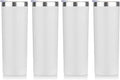 HASLE OUTFITTERS 20 oz Skinny Tumblers Bulk Set, Stainless Steel Insulated Slim Tumblers with Lids, Reusable Double Wall Travel Coffee Mugs, Durable Powder Coated Travel Water Cups(White, 4)