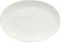 over&back Coupe Stoneware Serving Platter - Elegant 1-Piece Oval Serving Platter to Complete Your Kitchen Set - 16.4" x 11.5" - Semi-Matte White