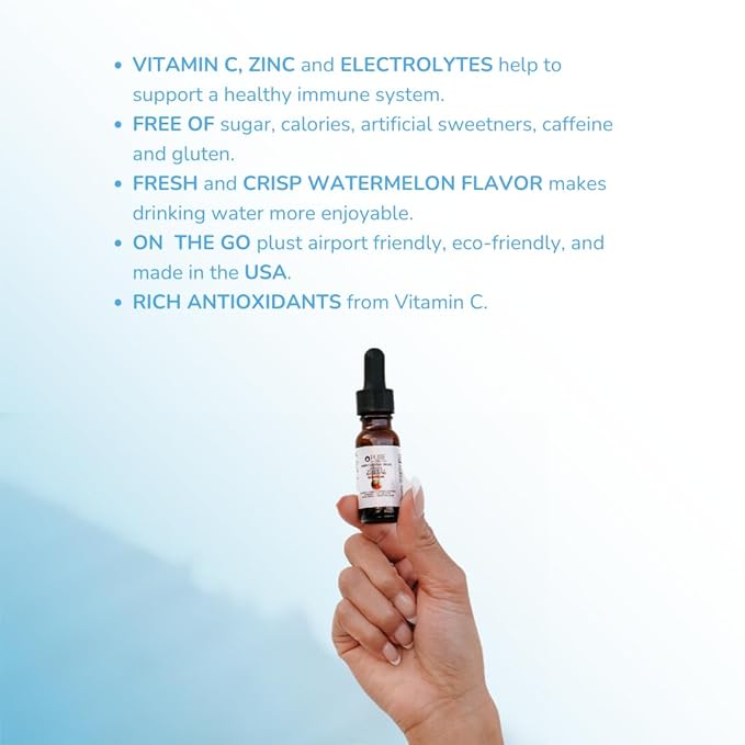 Pure Inventions - Watermelon Water Infusion Drops - Antioxidants, Vitamin C & Electrolytes - Health & Wellness Drink - Immunity Support -Sugar Free, Zero Calorie, No Artificial Sweeteners -12 Servings