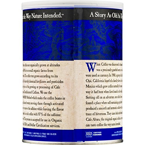 Cafe Altura Organic Coffee, Regular Roast Decaf, Ground Coffee, 12 Ounce Can