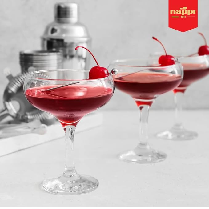 Nappi 1911, Maraschino Cocktail Cherries with Stem in Syrup, 13.76 oz (390 g) Jar, Product of Italy