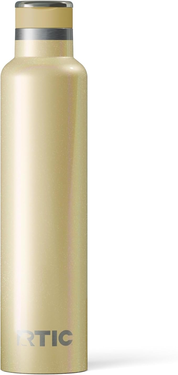 RTIC 26oz Journey Bottle Metal Stainless Steel Vacuum Insulated, BPA Free, Reusable, for Water, Hot and Cold Drinks, Travel, Sports, Camping, Sunlight Glitter