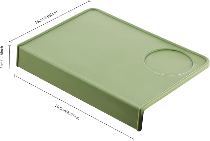 Bincoo Espresso Tamping Mat - Green Food Safe Rubber Coffee Tamper Mat, Coffee Tamp Station, Espresso Accessory, Waterproof and Heat Resistant.