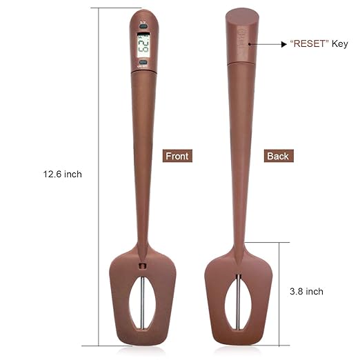 Efeng Candy Spatula with Thermometer Built in and Pot Clip – Fast Instant Read Digital Spatula Thermometer for Candy Making,Chocolate,jams,syrups with BPA Free Silicon Spatula