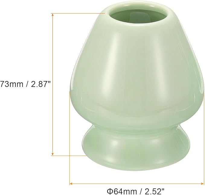 HARFINGTON Ceramic Chasen Stand 73mm Matcha Whisk Holder Teas Set Whisks Stand Traditional Matcha Tea Chasen Holder Tea Set Accessories for Tea Tasting, Yellow