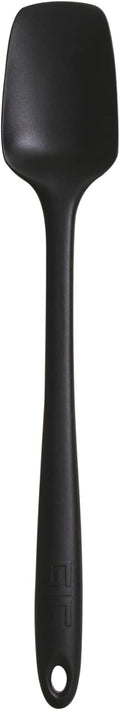 GIR: Get It Right Seamless Spoonula - Non-Stick Heat Resistant Silicone Scraper Spatula - Skinny Design for Mixing, Serving, Scraping, and Stirring - 11 In, Black