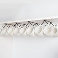 Cabinet Hook Mug Holder - Hanging Coffee Cup Rack for Kitchen, Under Cabinets Metal Hangers Organizer Shelf Storage Utensil (Black)