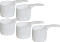 70 mL Plastic Measuring Packaging Scoop (=70 cc/ = 4.73 Tablespoon/ = 2.37 fl oz/ = 0.3 Cup), Meidum Handle - to Measure and Dispense Spices, Granules, Powders, for Seeds Packing (5)