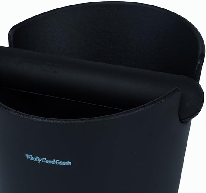 Coffee Knock Box for Coffee, ABS Coffee Grind Knock Box, Shock-Absorbent Durable Coffee Espresso Knock Box Dump Bin Grind Waste Removable Detachable Knock Bar and Non-Slip Base (Black)