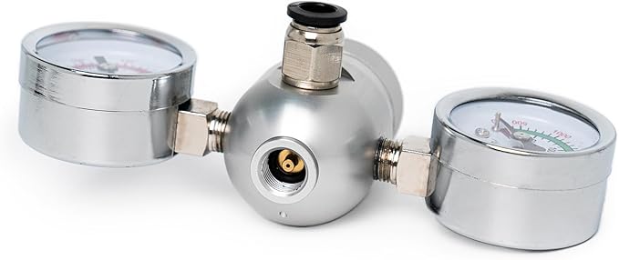 Pressure Regulator Valve for 0.95L/580g Whipped Cream Charger Tank with Hose Line & Adapter - Adjustable N2O Gas Regulator for Cream Dispenser, Cake, Cocktails