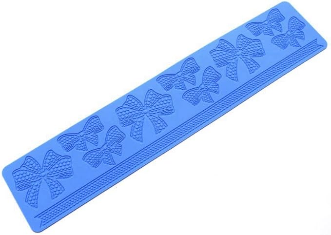 Bow-knot Silicone Fondant Embossing Mat Sugarcraft Bow-knot Lace Pattern Cake Mats Fondant Pastry Embossing Mat Fondant Cake Decorating Mold Sugar Lace Pad Baking Tools