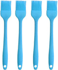 Silicone brush, Oil Brush for BBQ Kitchen Cooking Baking and Grilling (4 PCS,blue)