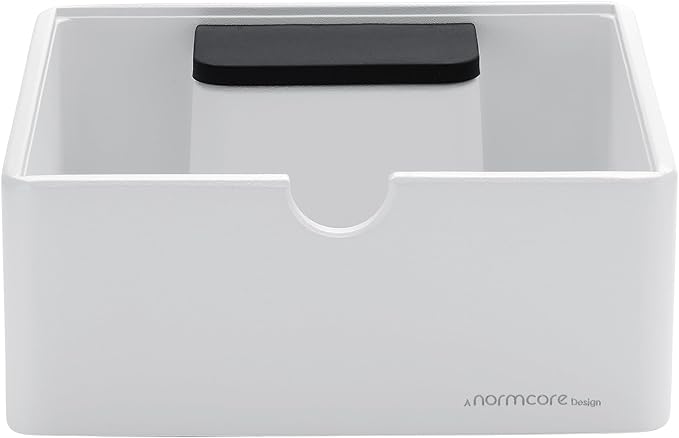 Normcore Compact Knock Box, Metal Espresso Knock Box, Heavy-Duty Knockbox, Anodized Aluminum, Espresso Accessories for Coffee Grounds, White